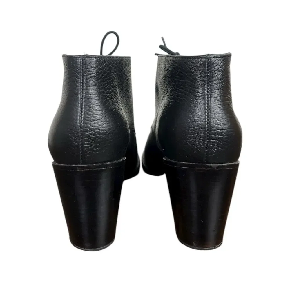 Rachel Comey Ibex Leather Lace-Up Booties Black Ankle Boots Size 9